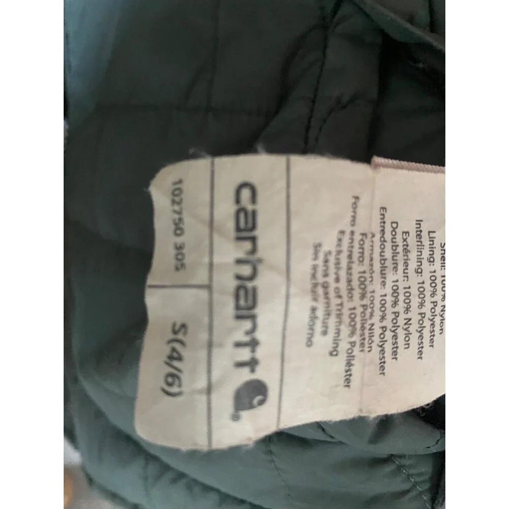 Womens Carhartt Sherpa Lined Elm Green Vest Reversible 102750 Small 4/6 Fit Med
